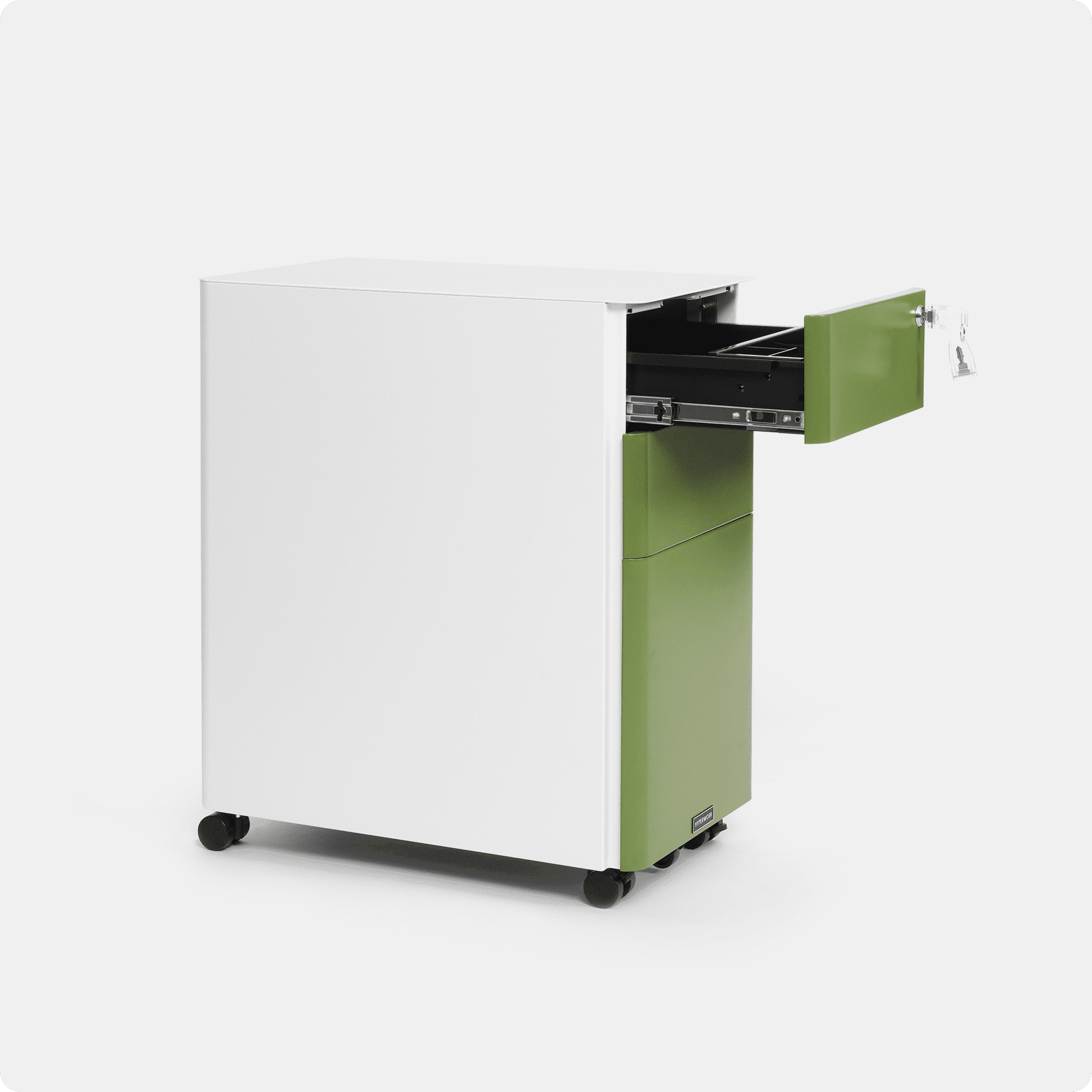 Mobile steel filing cabinet - Ultra slim - NORMCORE™ Minimalistic
