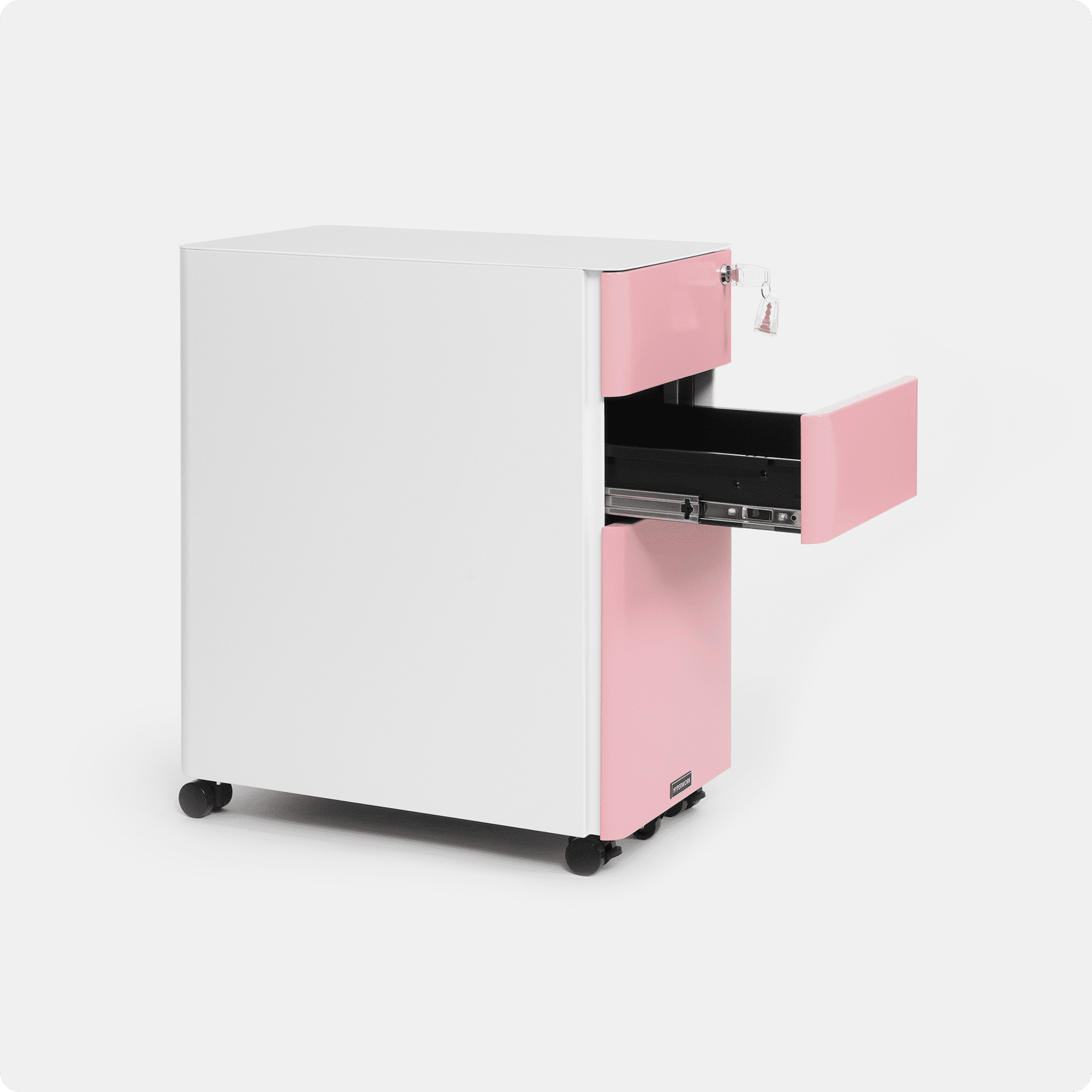 Mobile steel filing cabinet - Ultra slim - NORMCORE™ Minimalistic