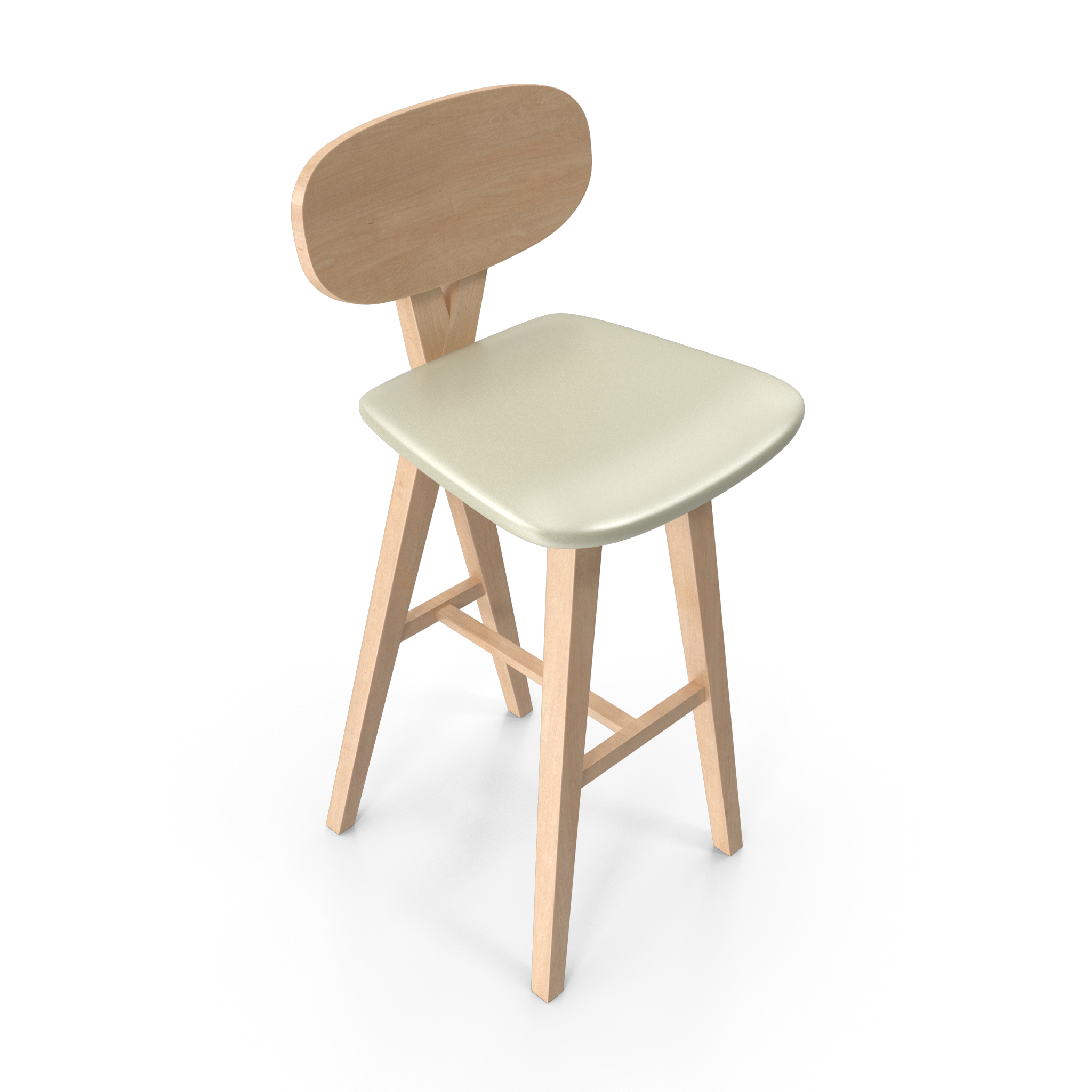 Modern Wooden Bar Stool with Oval Back - NORMCORE™ Minimalistic