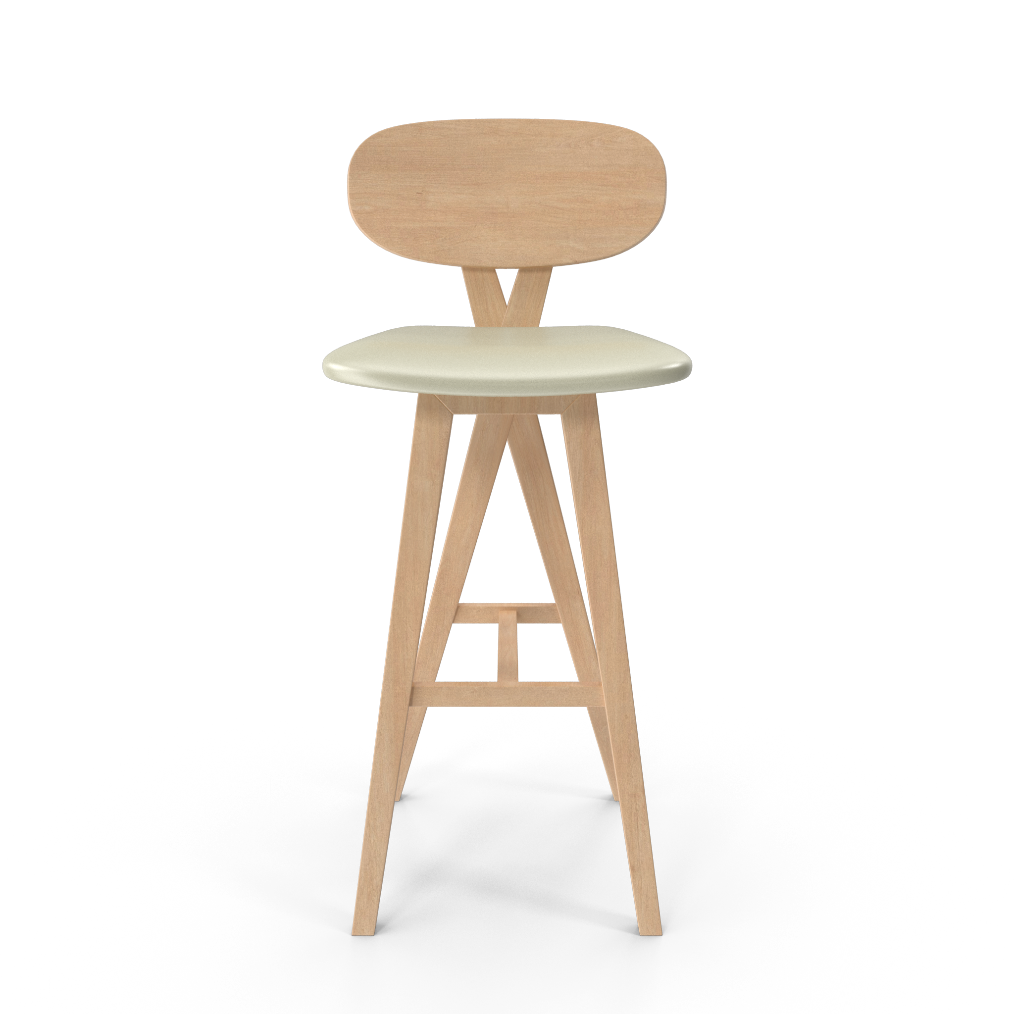 Modern Wooden Bar Stool with Oval Back - NORMCORE™ Minimalistic