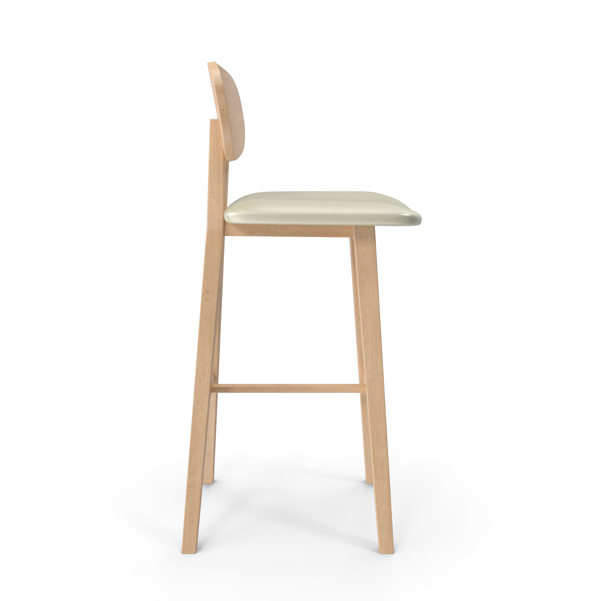 Modern Wooden Bar Stool with Oval Back - NORMCORE™ Minimalistic