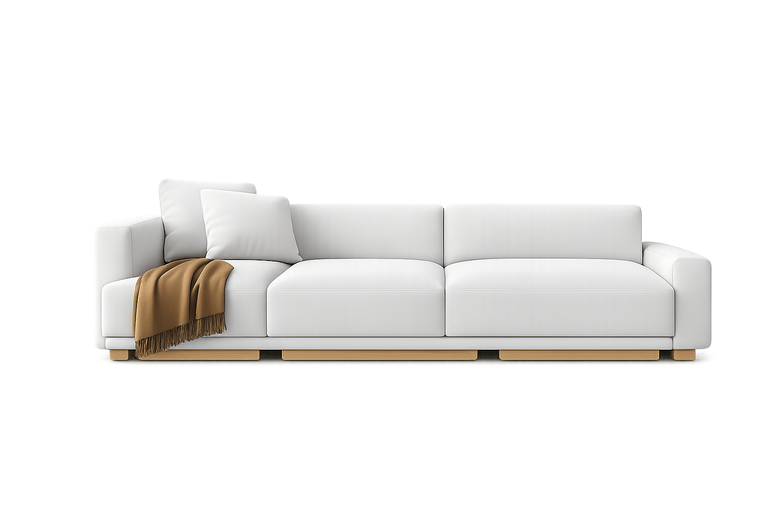 Cream Three-Seater Sofa
