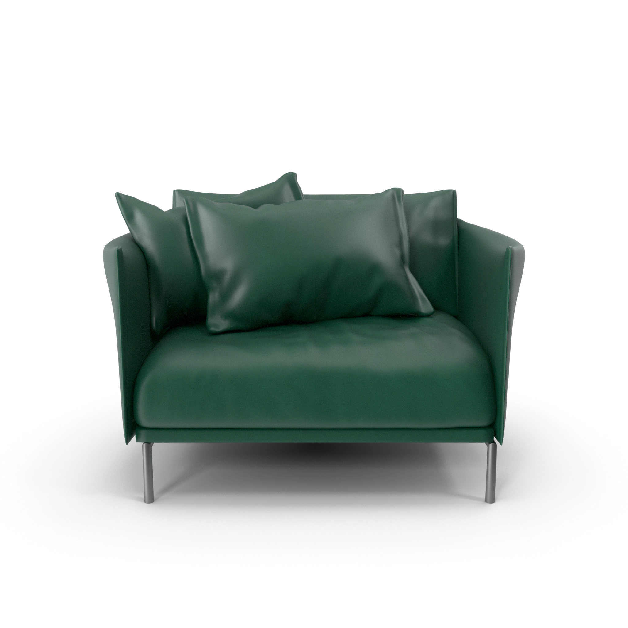 Modern Green Leather Armchair - NORMCORE™ Minimalistic