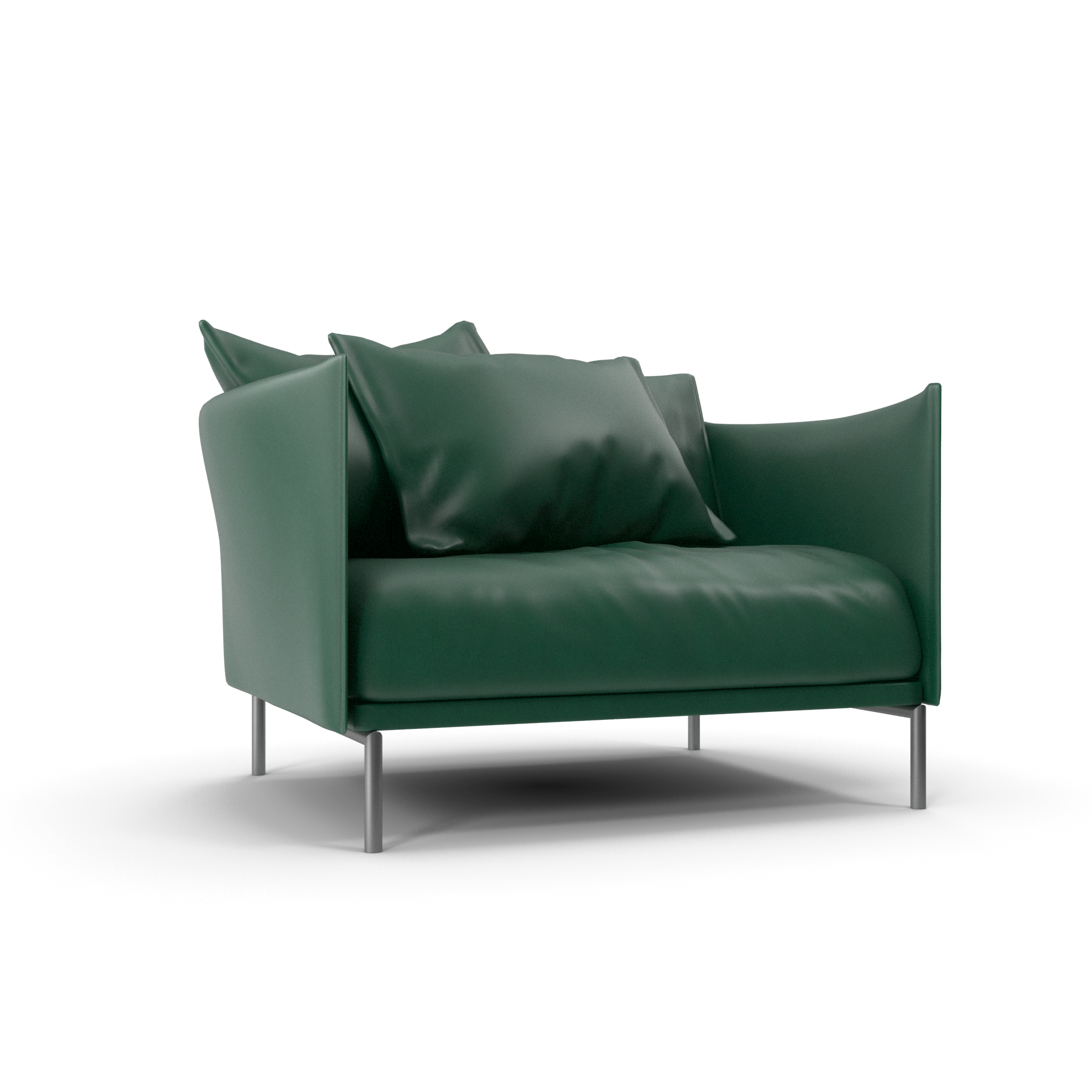 Modern Green Leather Armchair - NORMCORE™ Minimalistic