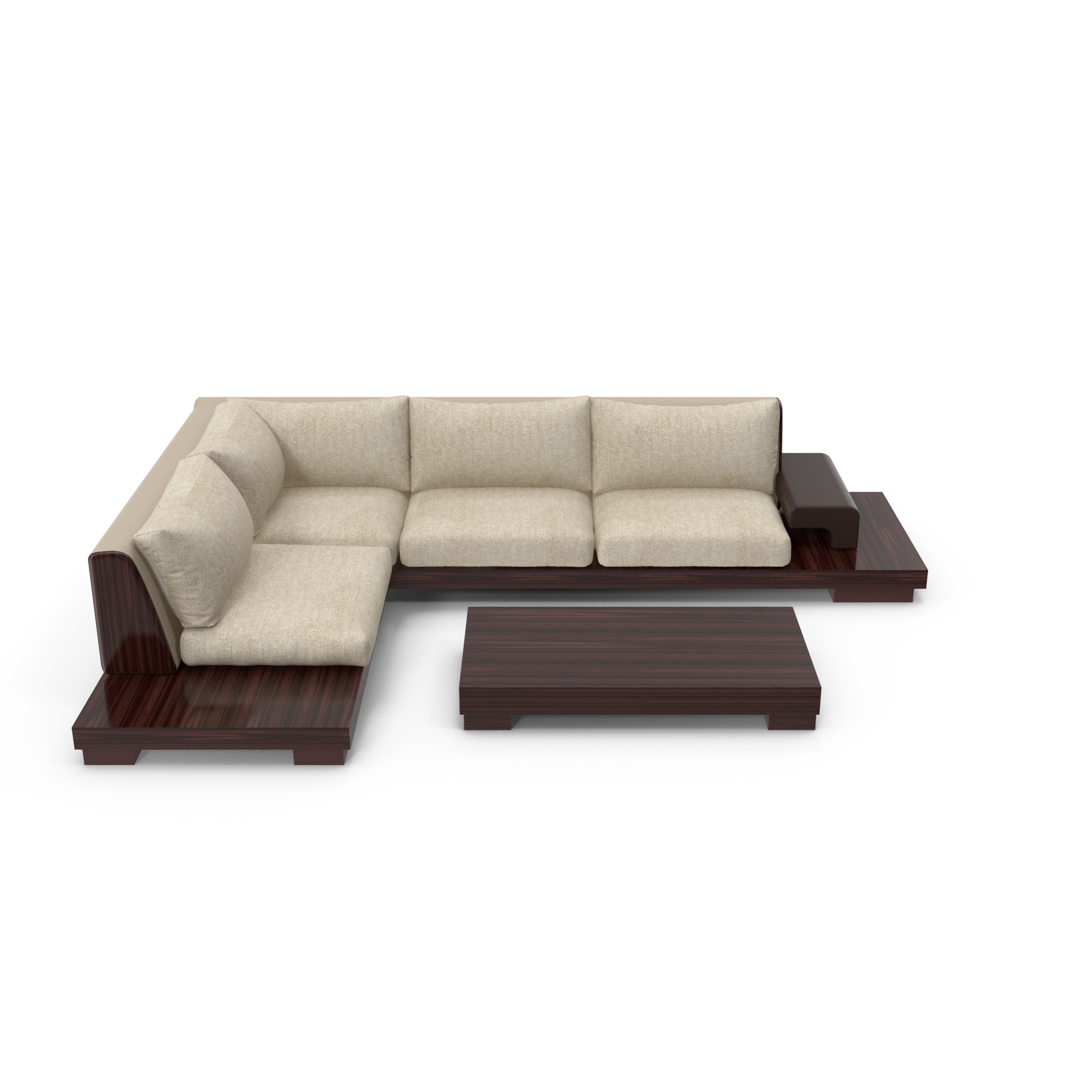 Modern L Shape Sofa And Table Set - NORMCORE™ Minimalistic