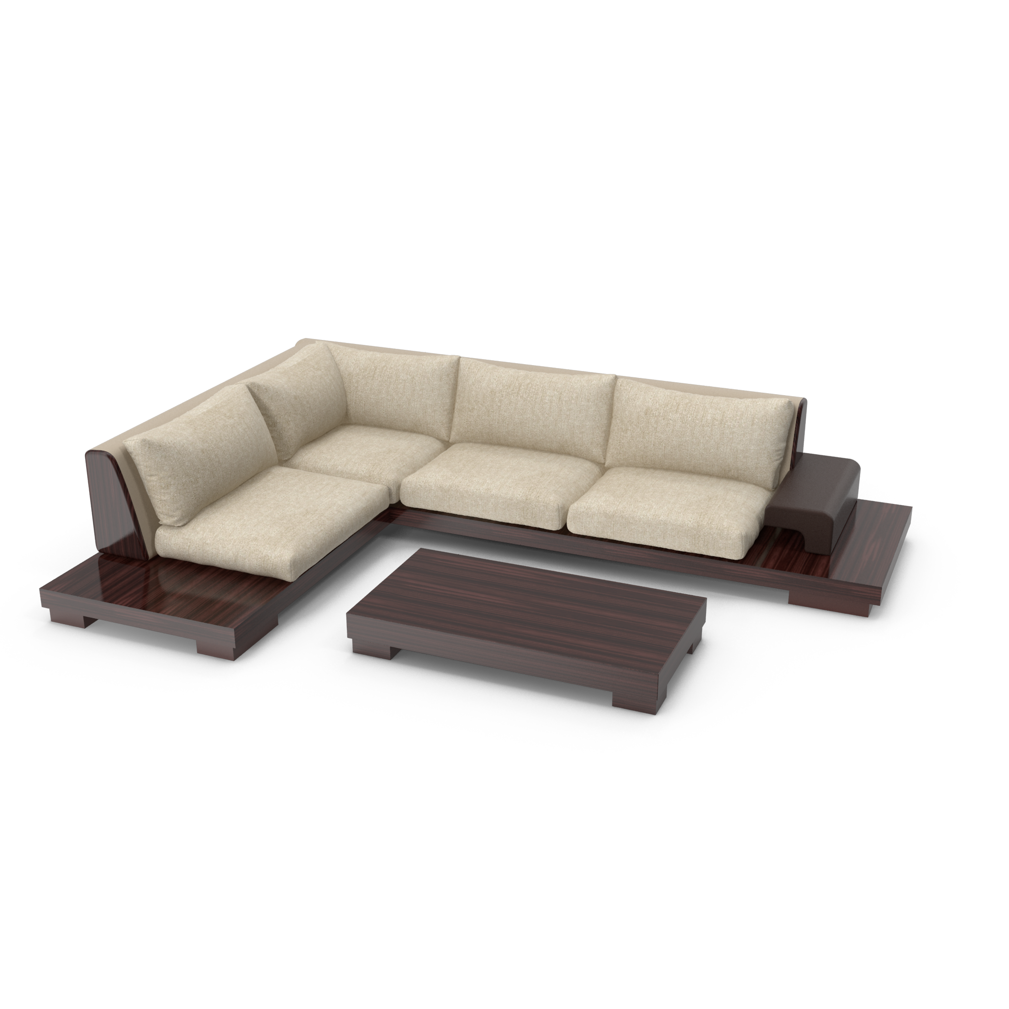 Modern L Shape Sofa And Table Set