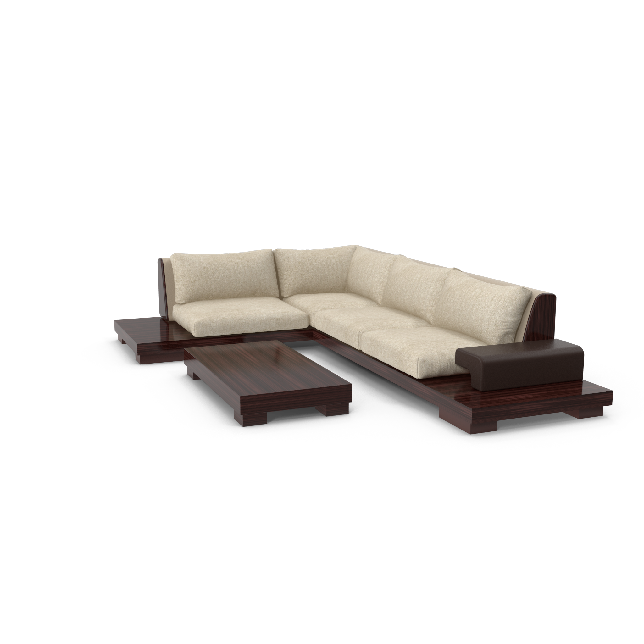 Modern L Shape Sofa And Table Set - NORMCORE™ Minimalistic