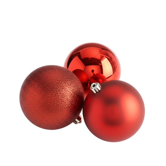Mixed Finish Christmas Bauble Set