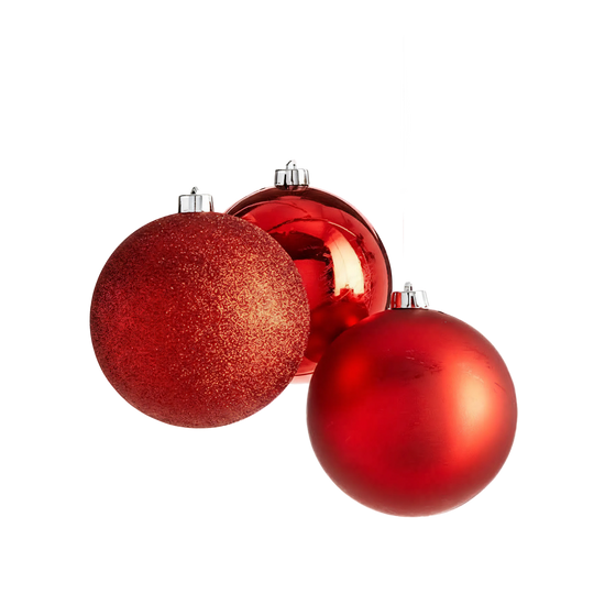 Mixed Finish Christmas Bauble Set