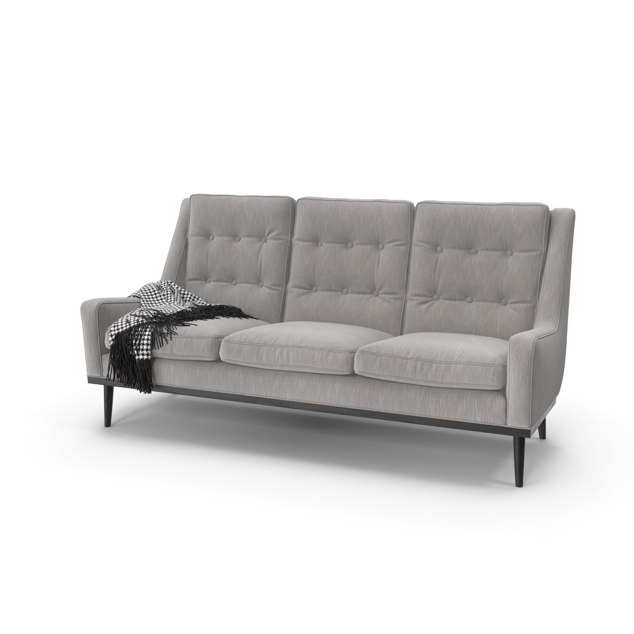 Elegant High-Back Sofa with Button Tufting