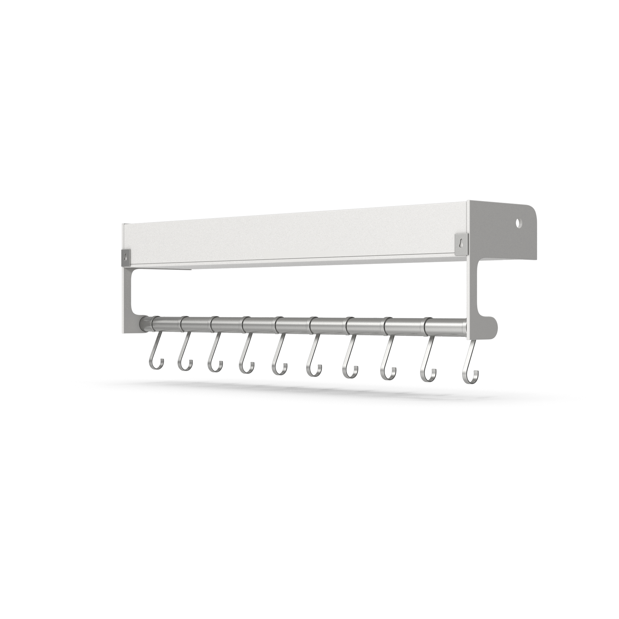 White Kitchen Rack With Hooks - NORMCORE™ Minimalistic