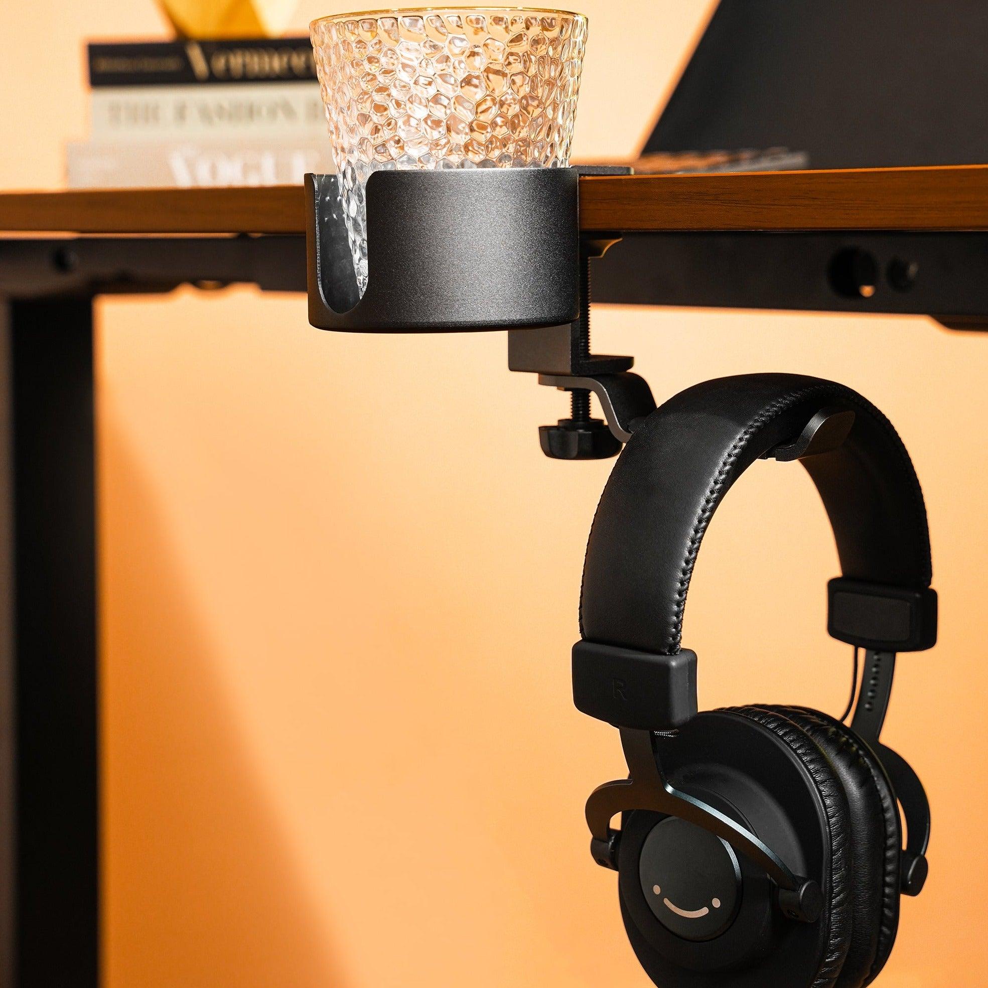 Table clamp cup holder with integrated hanger - NORMCORE™ Minimalistic