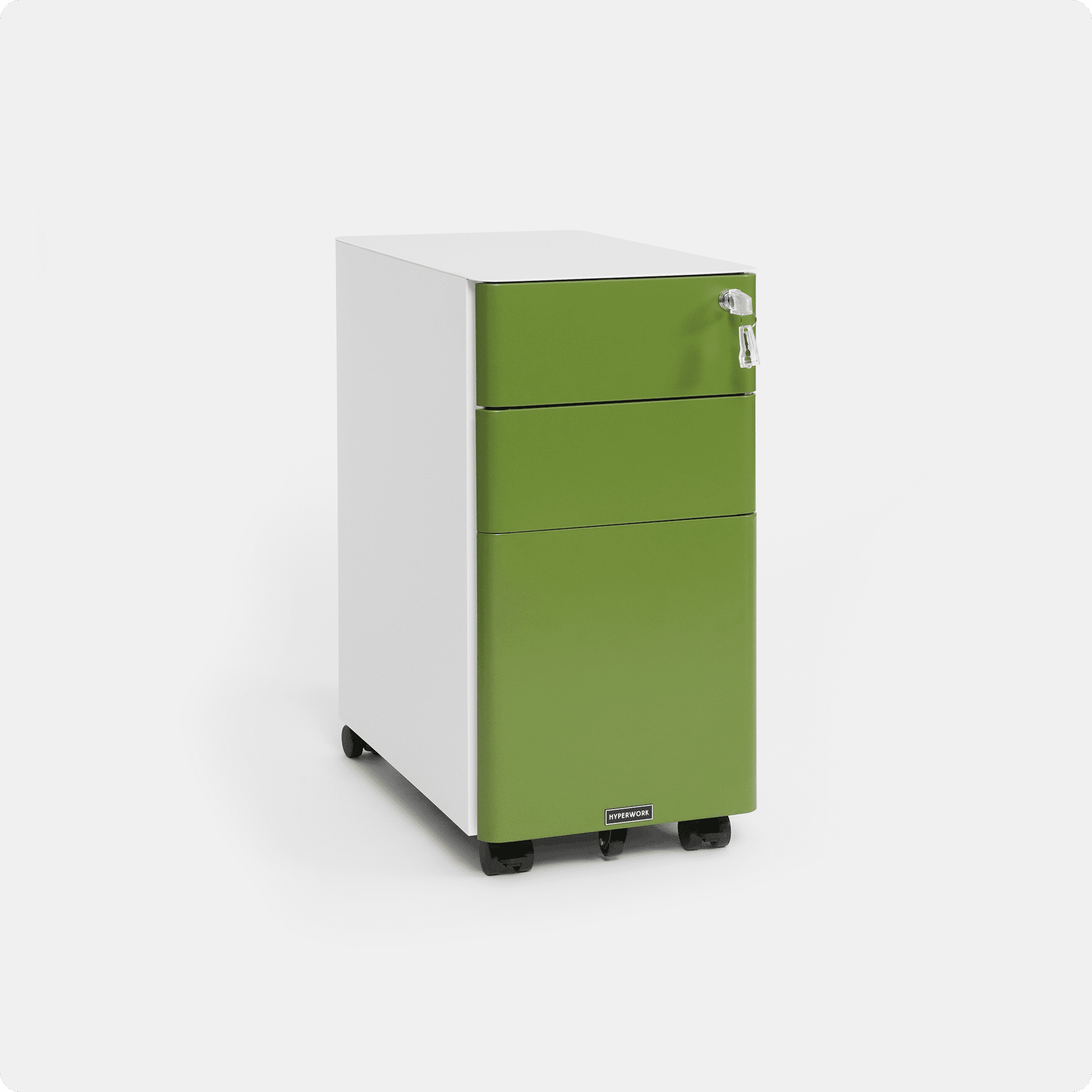 Mobile steel filing cabinet - Ultra slim - NORMCORE™ Minimalistic