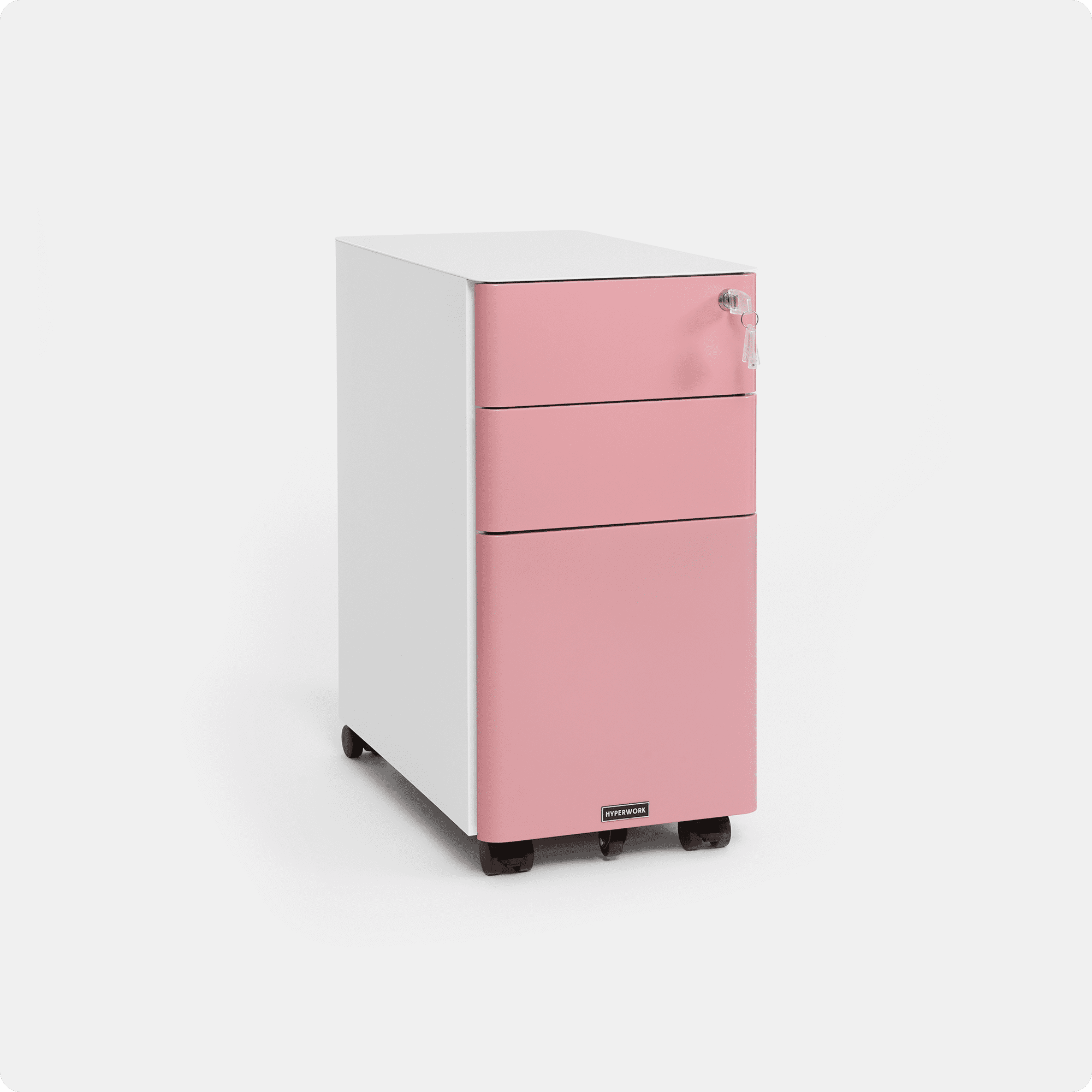 Mobile steel filing cabinet - Ultra slim - NORMCORE™ Minimalistic
