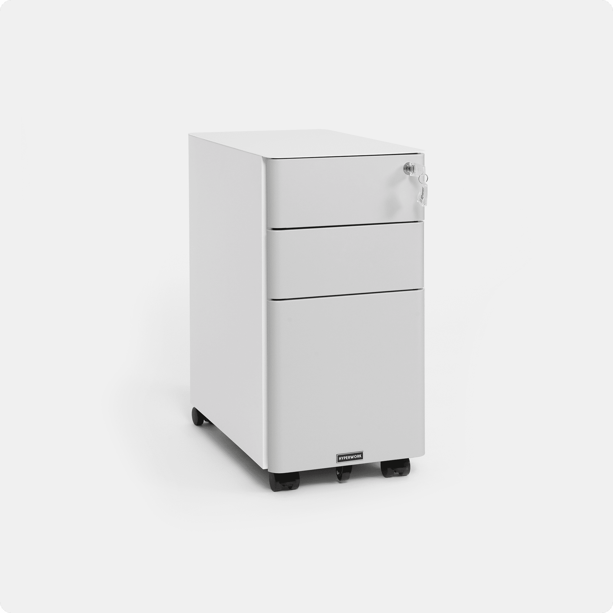 Mobile steel filing cabinet - Ultra slim - NORMCORE™ Minimalistic