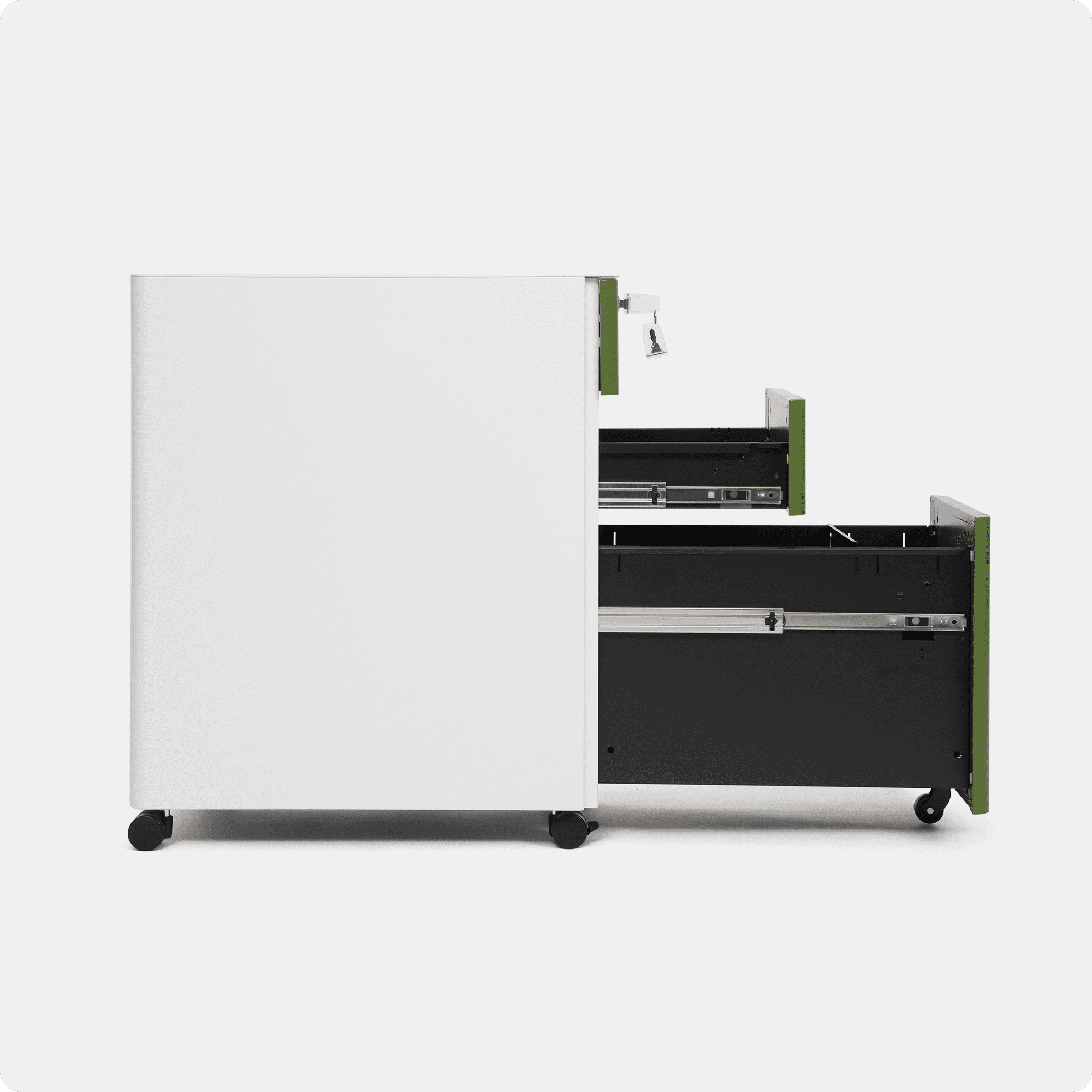 Mobile steel filing cabinet - Ultra slim - NORMCORE™ Minimalistic
