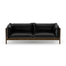 Three Seater Walnut Black Leather - NORMCORE™ Minimalistic