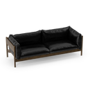 Three Seater Walnut Black Leather - NORMCORE™ Minimalistic