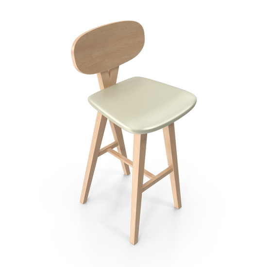 Modern Wooden Bar Stool with Oval Back