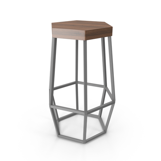 Modern Hexagonal Bar Stool
