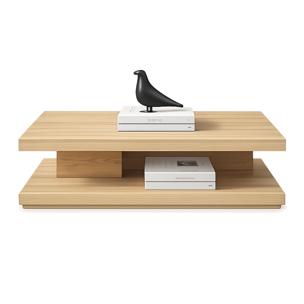 Two-Tier Wooden Coffee Table