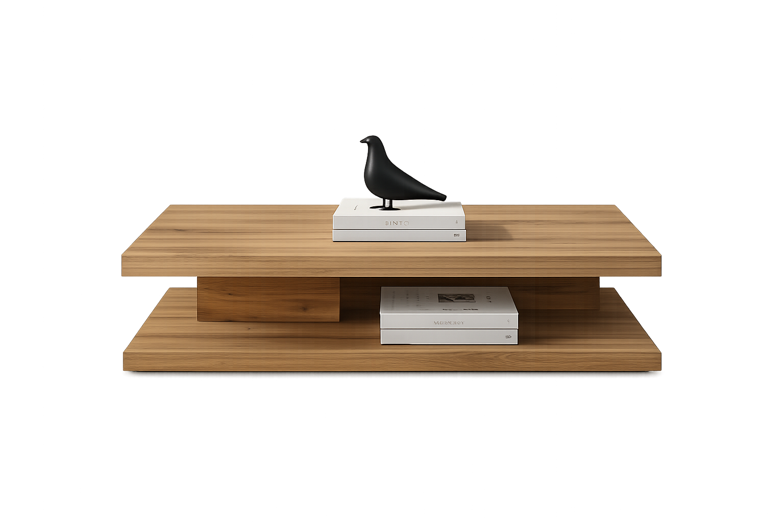 Two-Tier Wooden Coffee Table