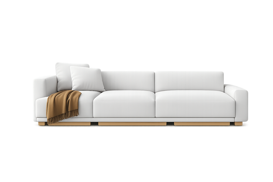 Cream Three-Seater Sofa