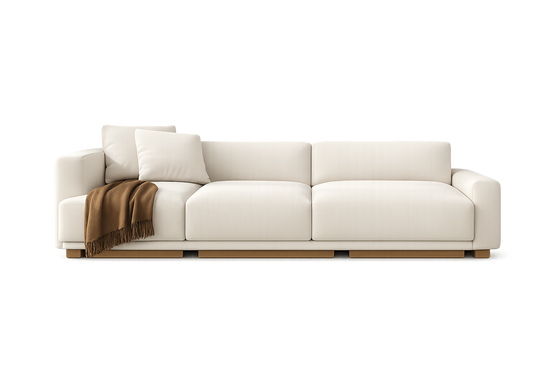 Cream Three-Seater Sofa