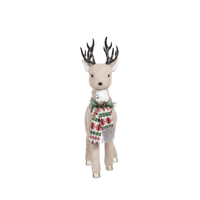 Nordic Knit-Scarf Holiday Deer Figurine