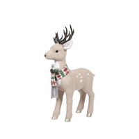 Nordic Knit-Scarf Holiday Deer Figurine