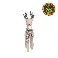 Nordic Knit-Scarf Holiday Deer Figurine