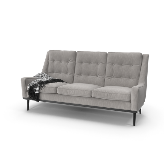Elegant High-Back Sofa with Button Tufting