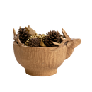 Carved Reindeer Wooden Bowl