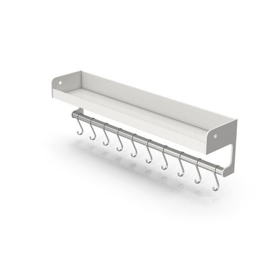 White Kitchen Rack With Hooks