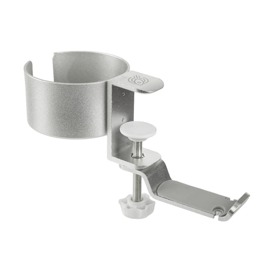 Table clamp cup holder with integrated hanger